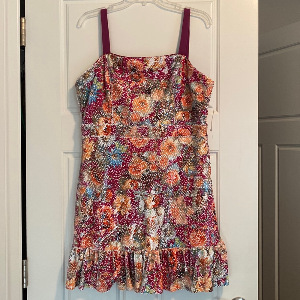 Aqua Sequin Mini Dress